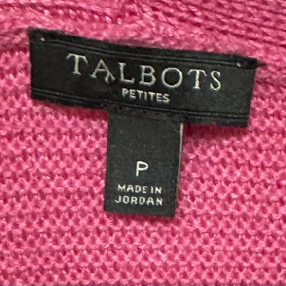 Talbots Petites Pink V Neck Sweater Ribbed Tunic Henley Long Sleeve Size P - Picture 5 of 7